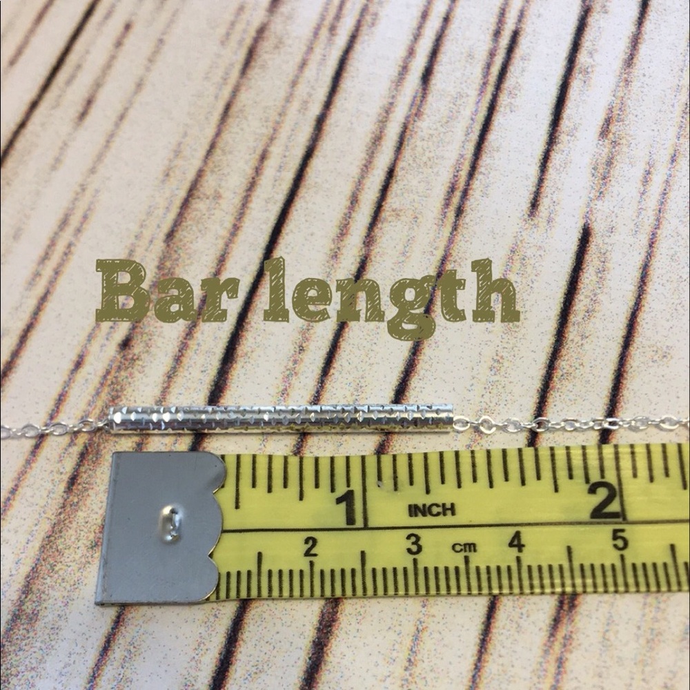 🌹Straight silver tone bar alloy pendant. NWT - Picture 4 of 6